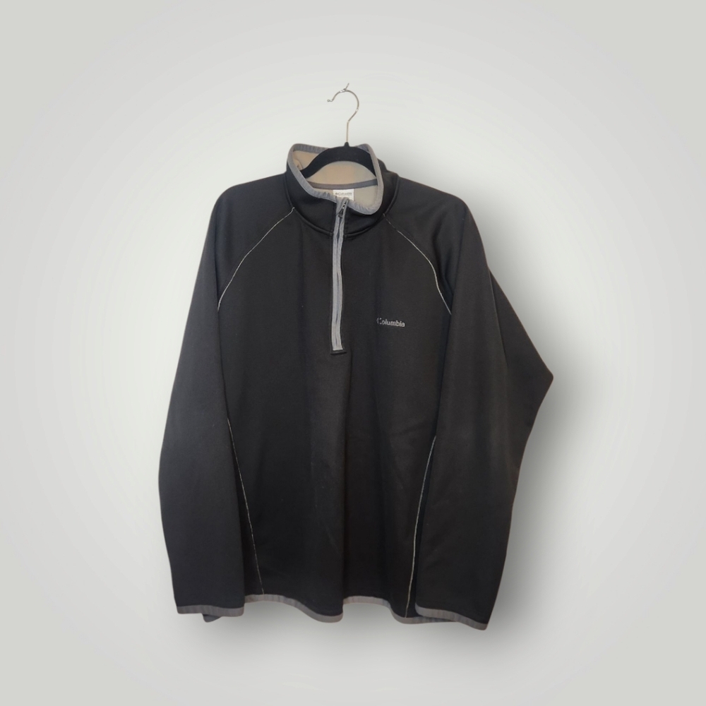 Columbia Black and Gray Half-Zip Pullover